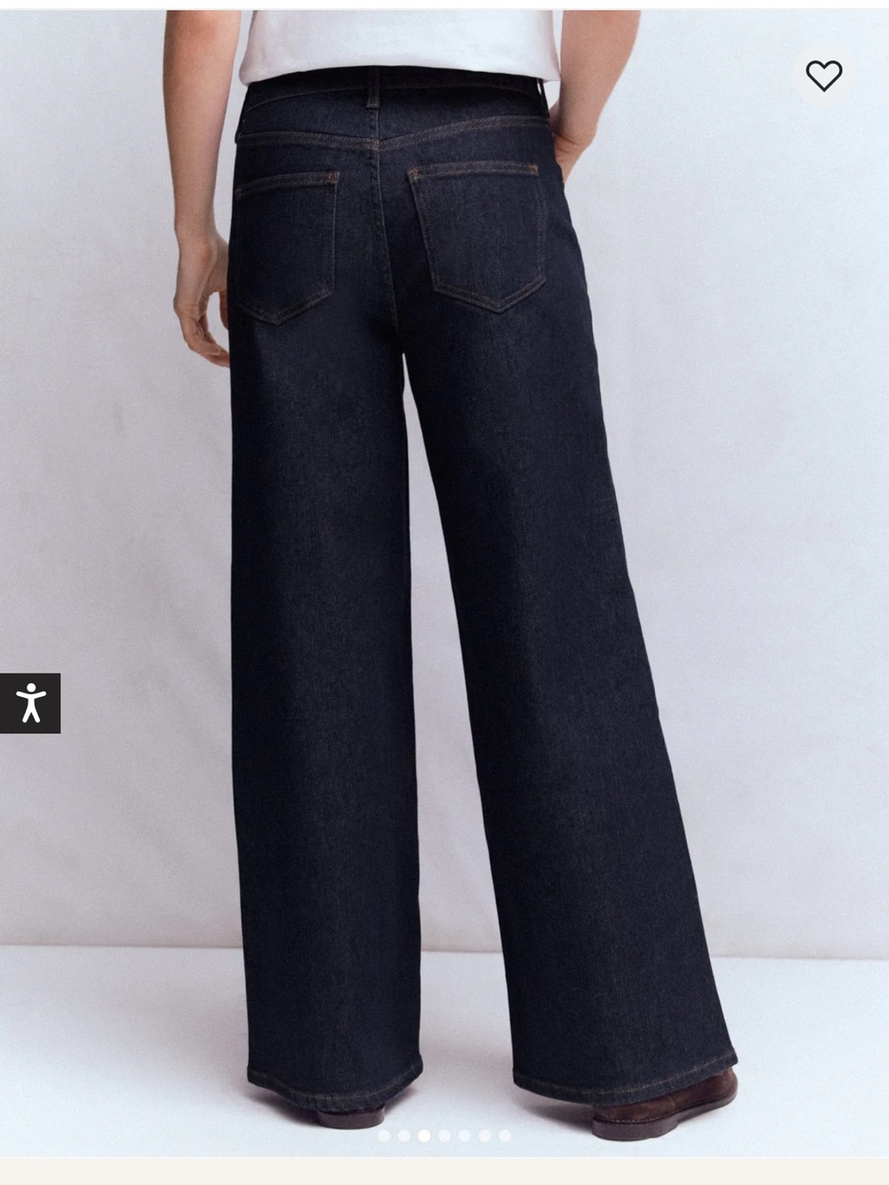 Boden Wide-Leg High-Rise Jeans in Deep Indigo Blue
